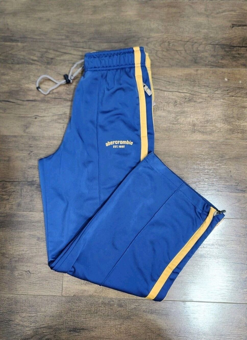 Vintage Abercrombie & Fitch Track Pants Blue Y2K Wide Leg Streetwear Baggy Large